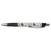 Abstract Zwart Geel Grijs Bloemen Custom Name Pen (Bodem)