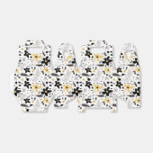 Abstract Zwart Geel Grijs Naadloos Bloempatroon Bedankdoosjes (Uitgevouwen)