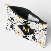 Abstract Zwart Geel Grijs Naadloos Bloempatroon Etui (Open)