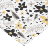 Abstract Zwart Geel Grijs Naadloos Bloempatroon Tafelkleed (Gekanteld)