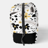 Abstract Zwart Geel Grijs Naadloos Bloempatroon Toilettasje (Rechts)