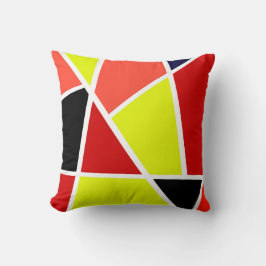 Abstract zwart-geel koraalminimalisme kussen