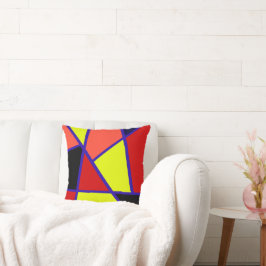 Abstract zwart-geel koraalminimalisme kussen