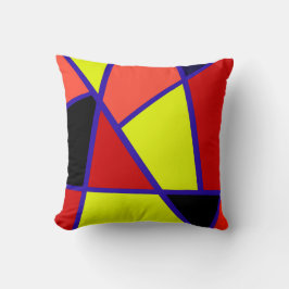 Abstract zwart-geel koraalminimalisme kussen