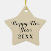 Abstract zwart, gelukkig nieuwjaar keramisch ornament (Achterkant)