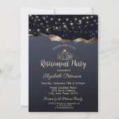 Abstract zwart glitters, lichten, afscheidsparty kaart (Voorkant)
