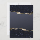 Abstract zwart glitters, lichten, afscheidsparty kaart (Achterkant)