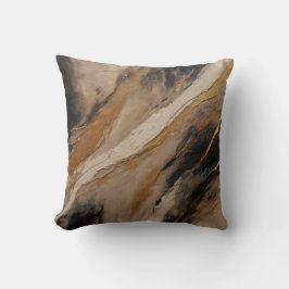 Abstract Zwart Goud Beige Kussen