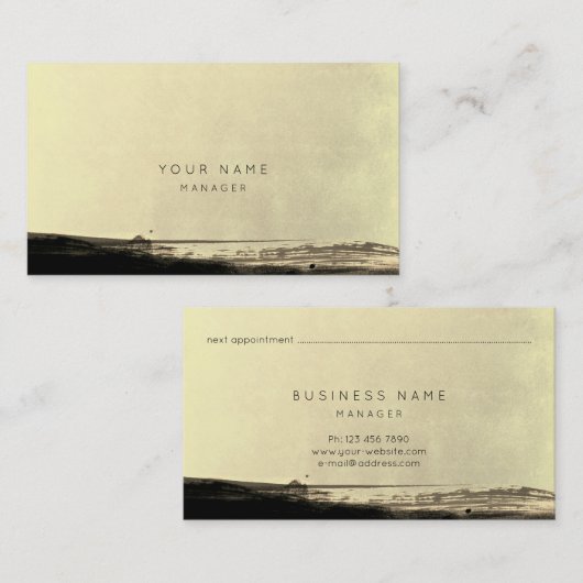 Abstract Zwart Goud Geel Afspraakkaart Afsprakenkaartje (Voorkant / Achterkant)