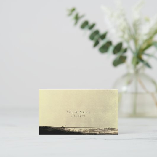 Abstract Zwart Goud Geel Afspraakkaart Afsprakenkaartje (Staand voorkant)