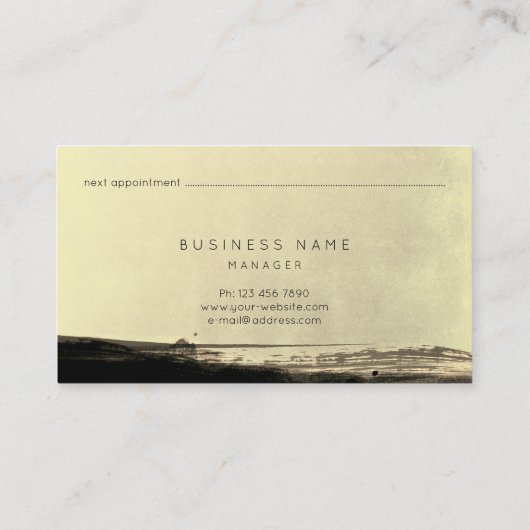 Abstract Zwart Goud Geel Afspraakkaart Afsprakenkaartje (Achterkant)