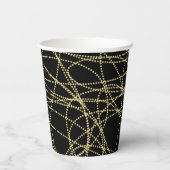 Abstract Zwart Goud Vrijgezellenfeest Papieren Bekers (Achterkant)
