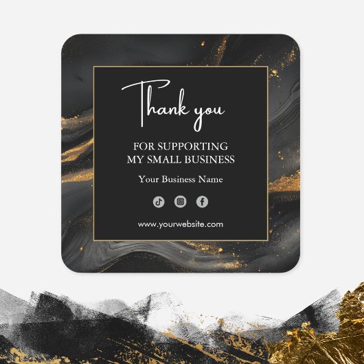 Abstract Zwart Goud Zakelijke Sticker
