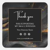Abstract Zwart Goud Zakelijke Sticker (Voorkant)