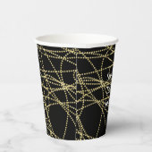 Abstract Zwart Gouden Bruidsdouche Papieren Bekers (Rechts)