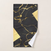 Abstract zwart-gouden patroon bad handdoek (Handdoek)