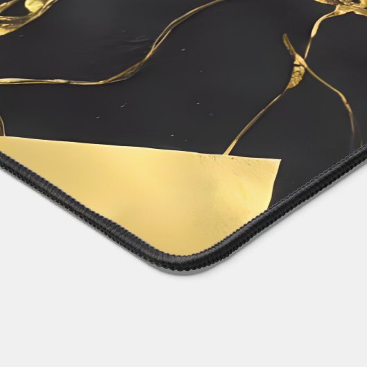 Abstract zwart-gouden patroon bureaumat (Hoek)