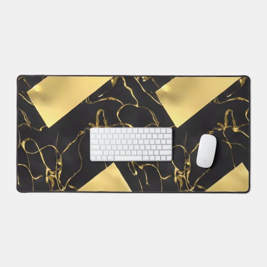Abstract zwart-gouden patroon bureaumat (Keyboard & Muis)