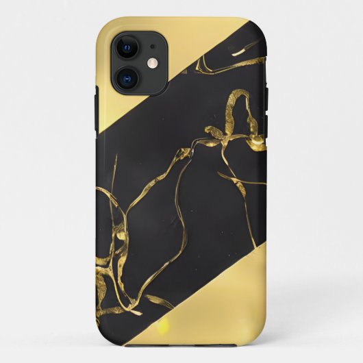 Abstract zwart-gouden patroon Case-Mate iPhone case (Achterkant)