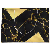 Abstract zwart-gouden patroon groot cadeauzakje (Voorkant)