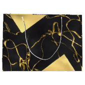 Abstract zwart-gouden patroon groot cadeauzakje (Achterkant)
