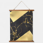 Abstract zwart-gouden patroon hangend wandkleed (Voorkant)