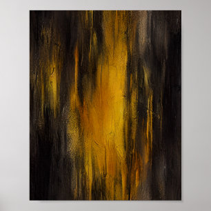 Abstract zwart-gouden patroon poster