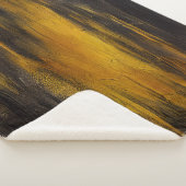 Abstract zwart-gouden patroon sherpa deken (3/4)