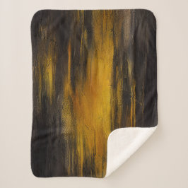 Abstract zwart-gouden patroon sherpa deken