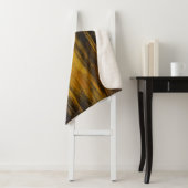 Abstract zwart-gouden patroon sherpa deken (In situ)