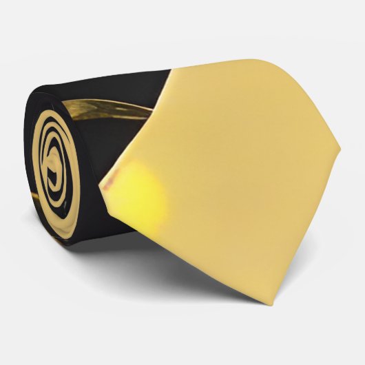 Abstract zwart-gouden patroon stropdas (Opgerold)