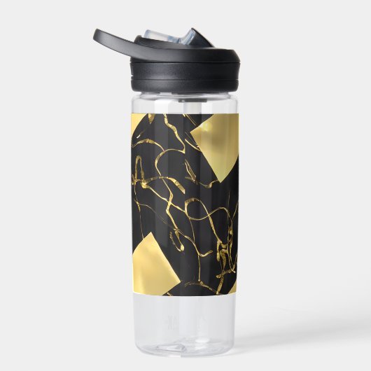 Abstract zwart-gouden patroon waterfles (Rechts)