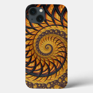 Abstract zwart-goudspiraal Case-Mate iPhone case