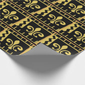 Abstract zwart goudvleur De LisWrap Cadeaupapier (Hoek)