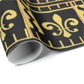 Abstract zwart goudvleur De LisWrap Cadeaupapier (Rol Hoek)