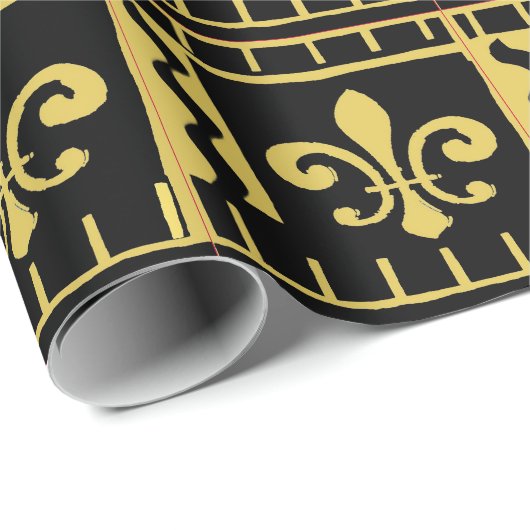 Abstract zwart goudvleur De LisWrap Cadeaupapier (Rol Hoek)