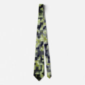 Abstract zwart grijs groen stropdas (Voorkant)