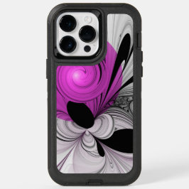 Abstract zwart grijs met magenta fractal art