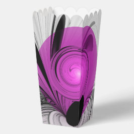 Abstract zwart grijs met magenta fractal art bedankdoosjes