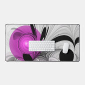 Abstract zwart grijs met magenta fractal art bureaumat (Keyboard & Muis)