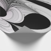 Abstract zwart grijs met magenta fractal art cadeaupapier (Hoek)