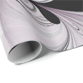 Abstract zwart grijs met magenta fractal art cadeaupapier (Rol Hoek)