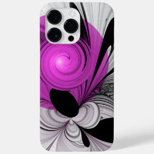 Abstract zwart grijs met magenta fractal art Case-Mate iPhone 14 pro max hoesje
