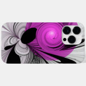 Abstract zwart grijs met magenta fractal art Case-Mate iPhone case (Achterkant (horizontaal))