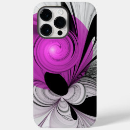 Abstract zwart grijs met magenta fractal art Case-Mate iPhone 14 pro max hoesje