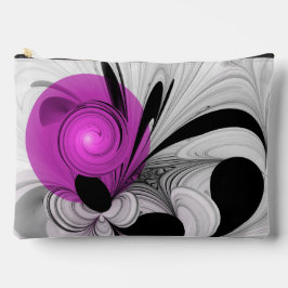 Abstract zwart grijs met magenta fractal art etui