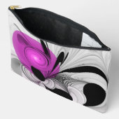 Abstract zwart grijs met magenta fractal art etui (Open)