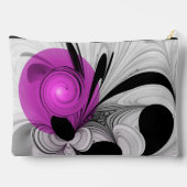 Abstract zwart grijs met magenta fractal art etui (Achterkant)