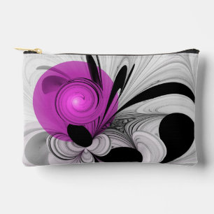 Abstract zwart grijs met magenta fractal art etui
