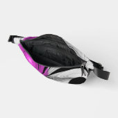 Abstract zwart grijs met magenta fractal art heuptasje (Open)